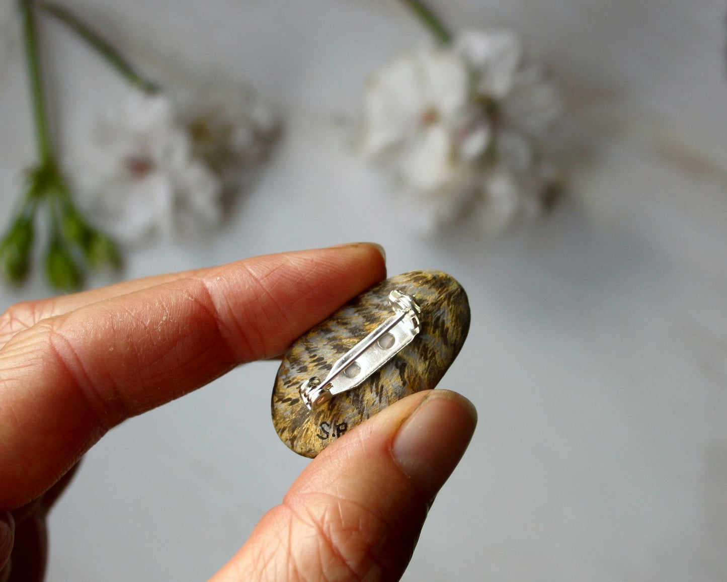 Custom Cat Pebble Brooch or Necklace
