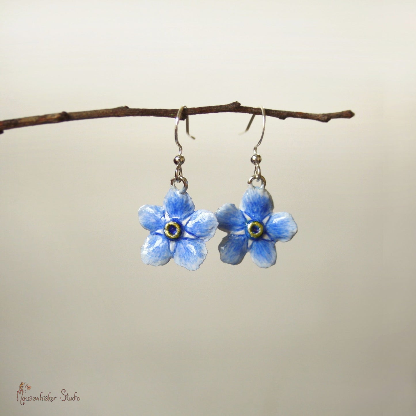 Forget me not dangle earrings - botanical Jewellery