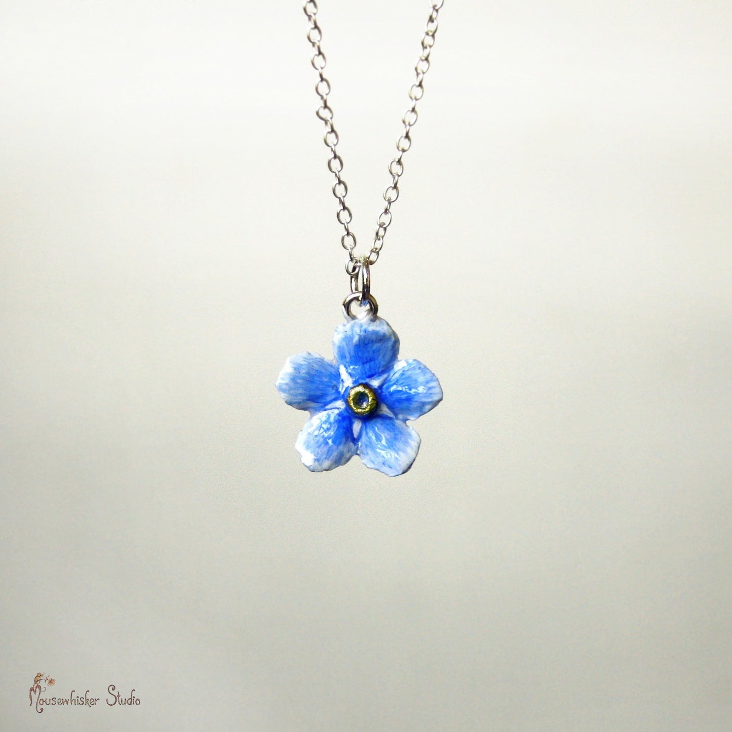 Forget me not Pendant Necklace - Blue Flower Jewellery
