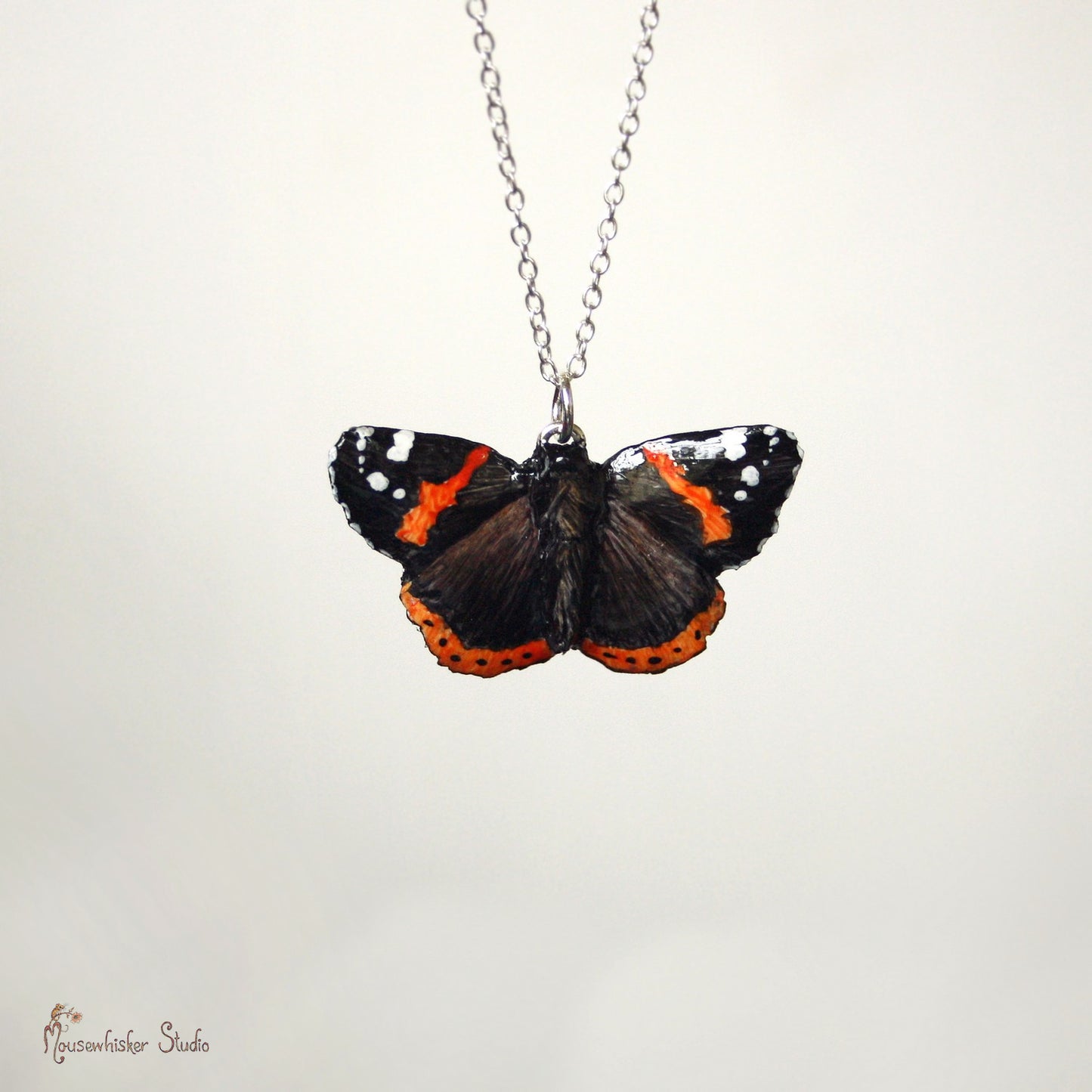 Red Admiral Pendant Necklace - Butterfly Jewellery