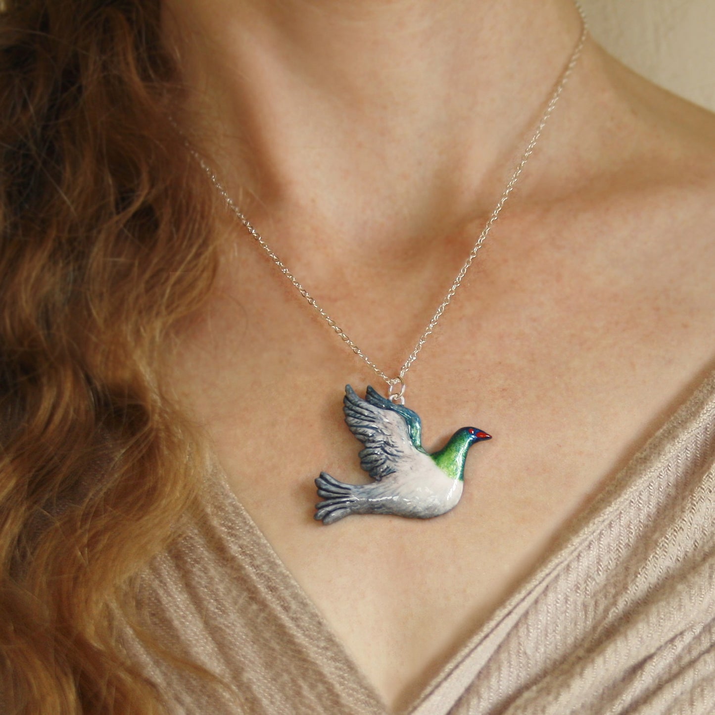 Kereru Necklace - Woodpigeon Jewellery - Bird Lovers Gift