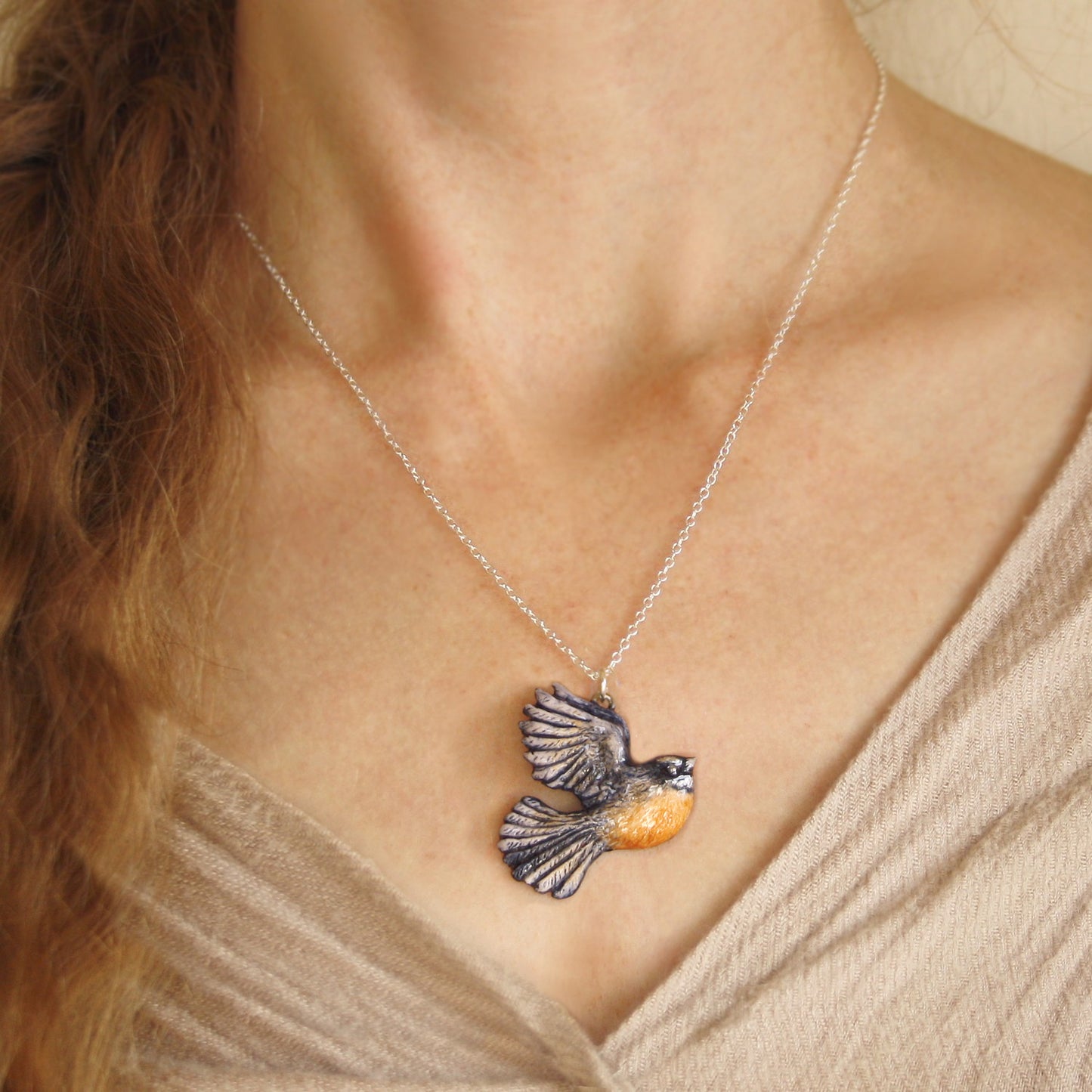Fantail Necklace - Gardeners Gift - NZ Jewellery