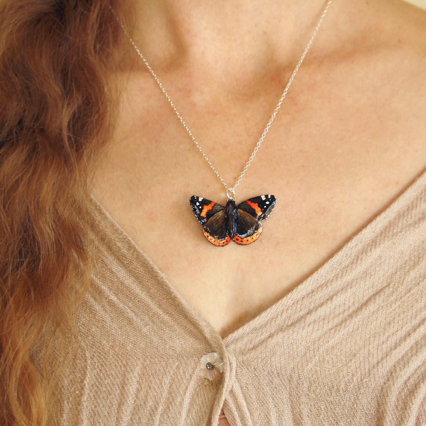 Butterfly Necklace - Red Admiral