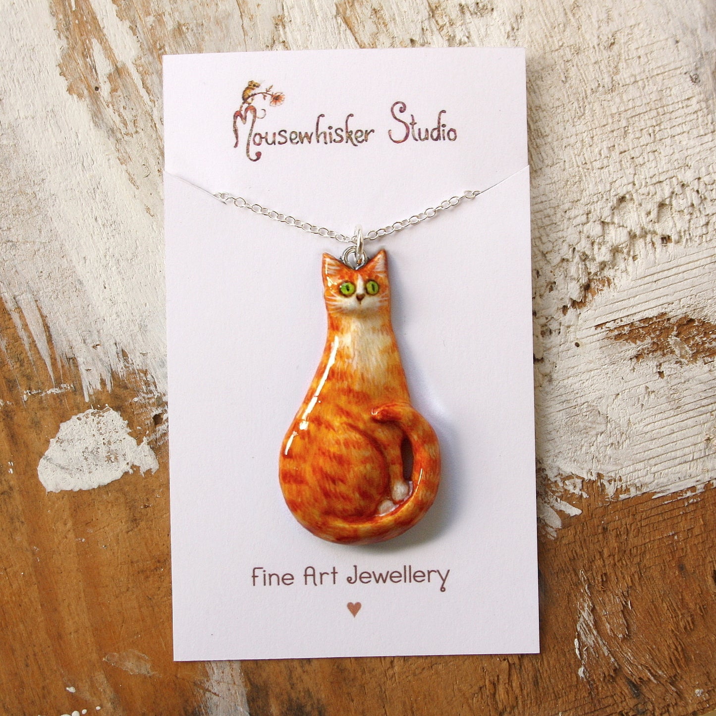 Cat Necklace - Cute Animal Art Gift - Pet Memorial Ideas