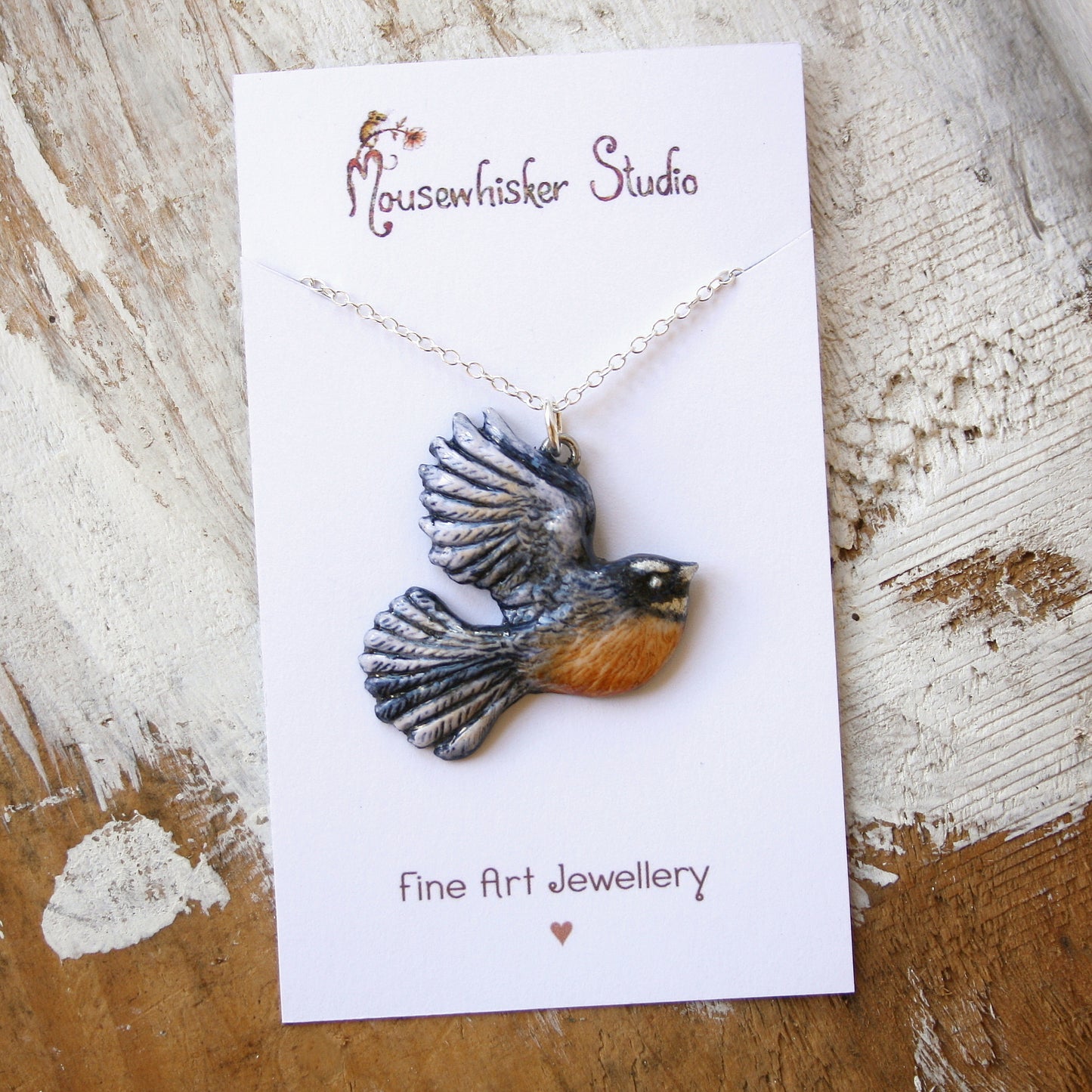 Fantail Bird Jewellery by NZ Artist