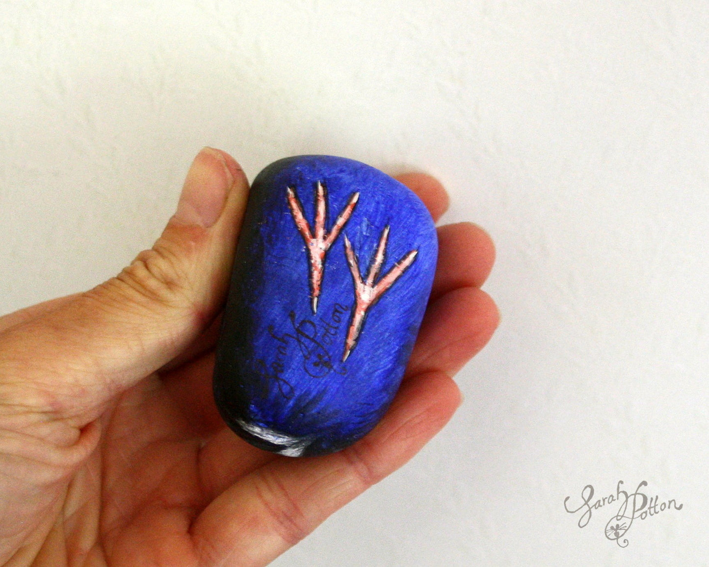 Painted Stone - NZ Pukeko