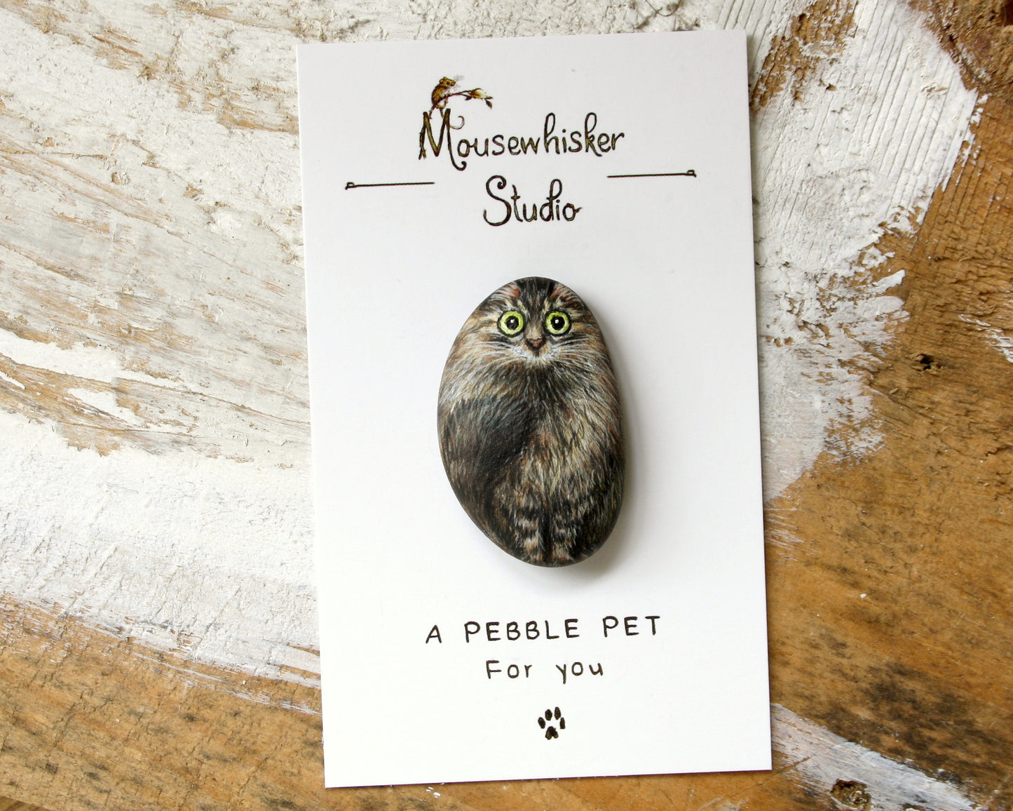 Custom Cat Pebble Brooch or Necklace