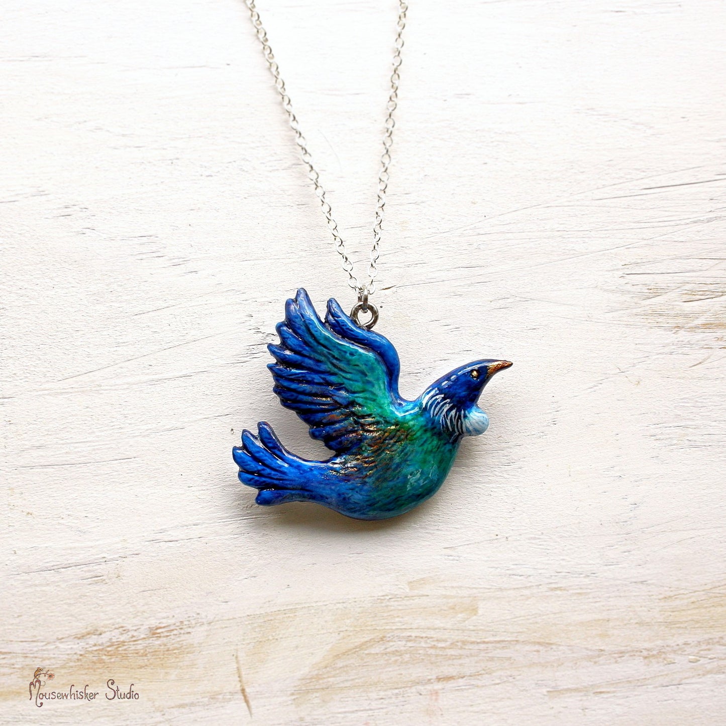 NZ Tui Necklace - Bird Art Jewellery