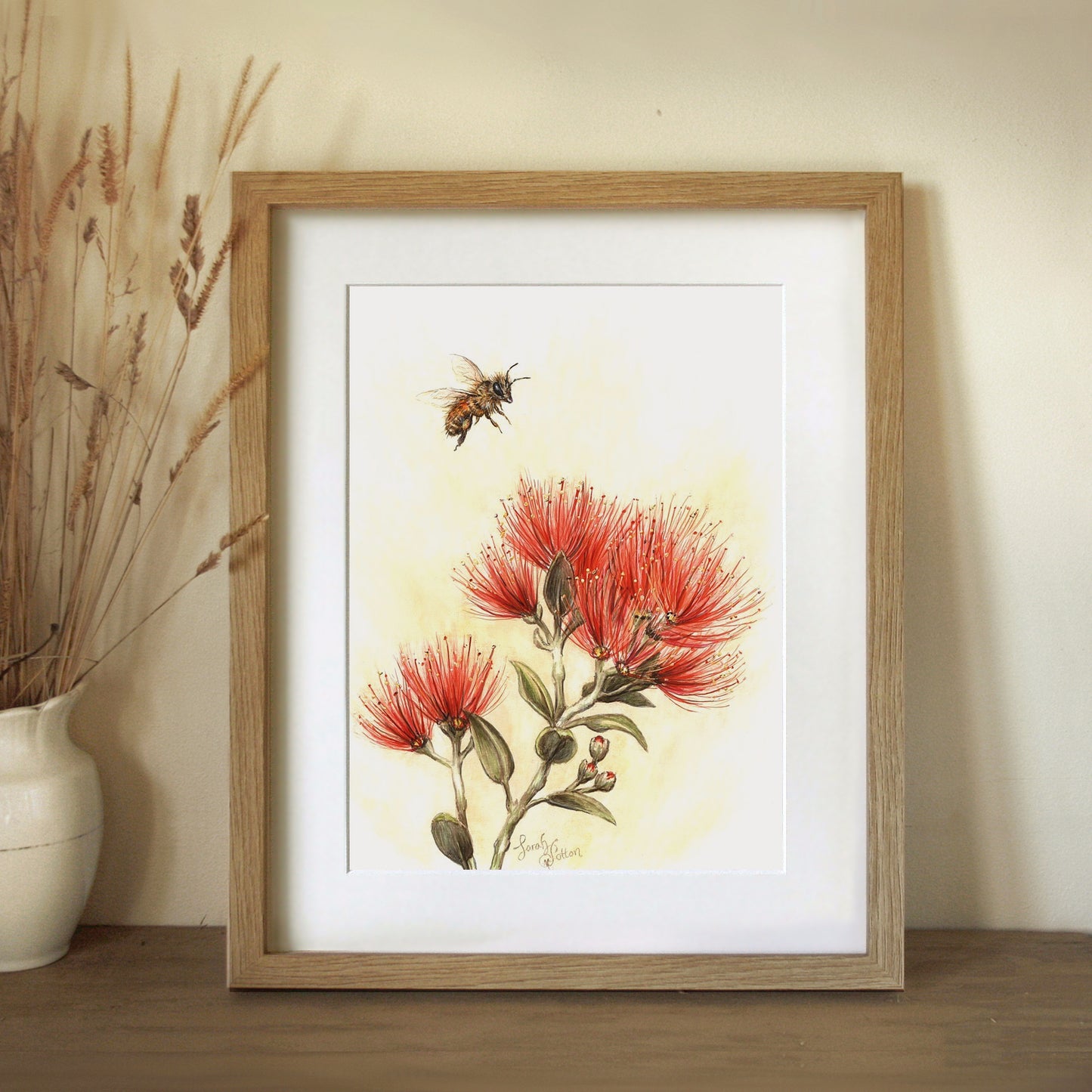 Pohutukawa Wall Art - Botanical Print - Floral Picture