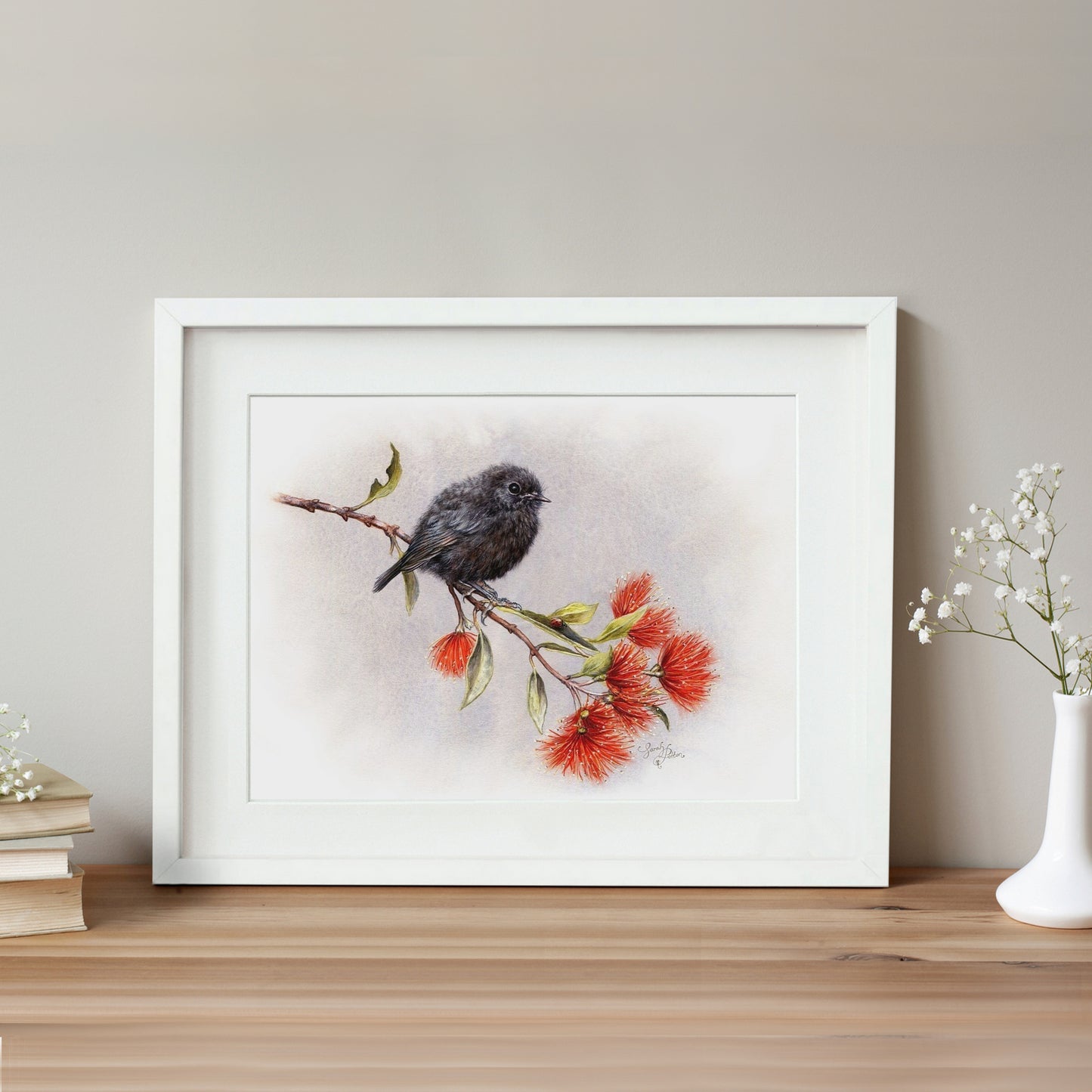 Framed Original Painting - NZ Native Robin