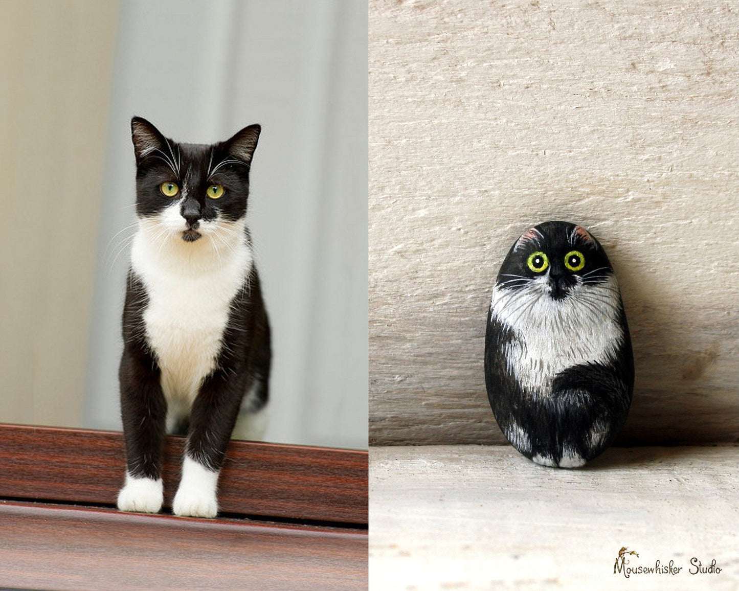 Custom Cat Pebble Brooch or Necklace