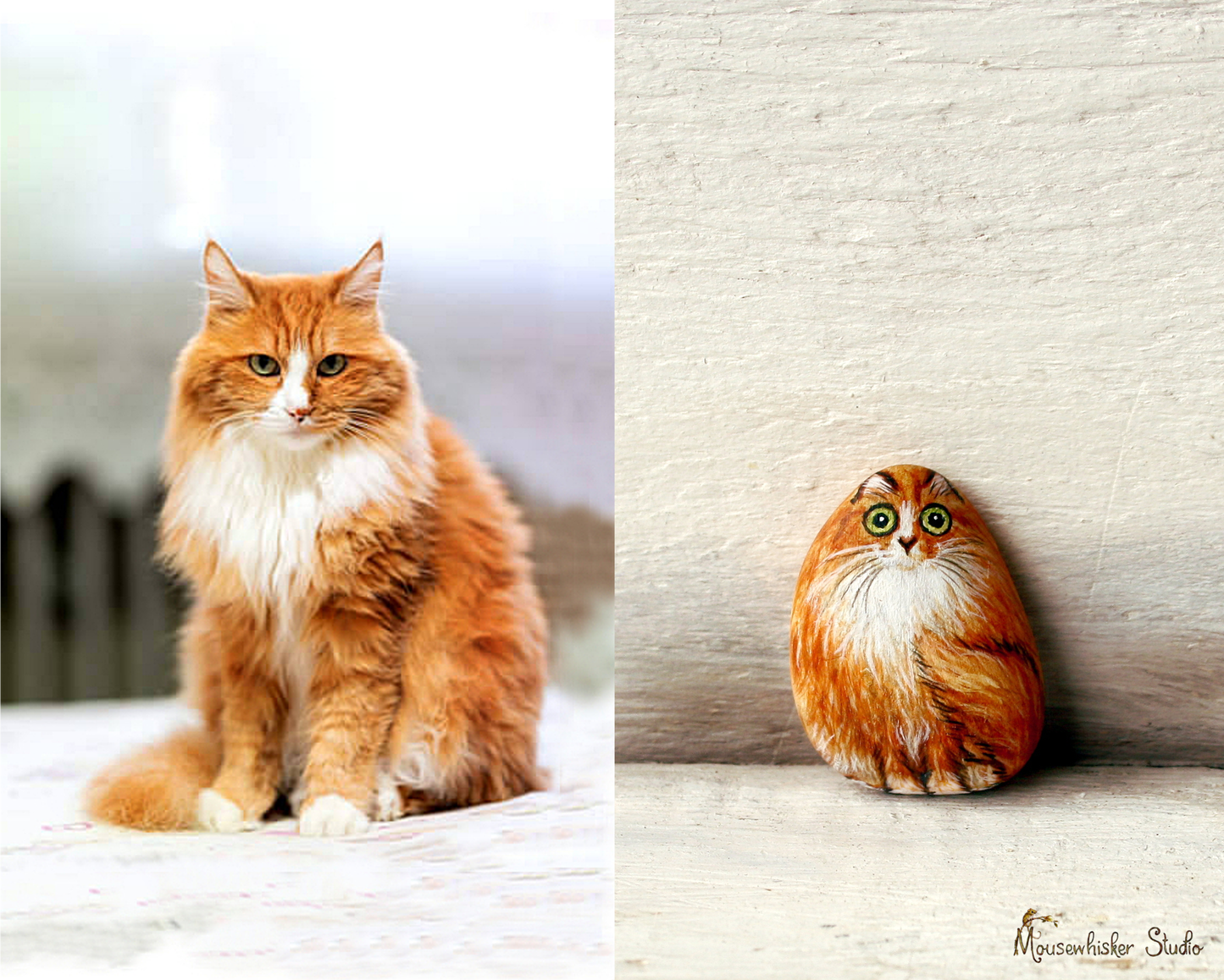 Custom Cat Pebble Brooch or Necklace