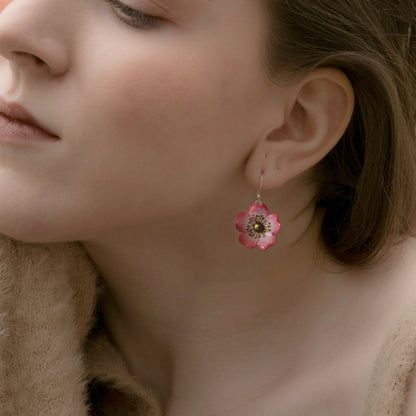 Pink Wild Rose Earrings
