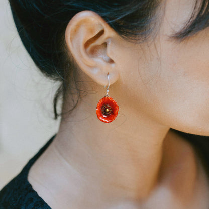 Red Poppy Earrings