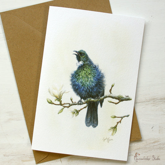 Card / Mini Print - NZ Tui & Magnolia