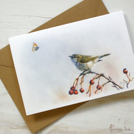 Card / Mini Print - NZ Grey Warbler