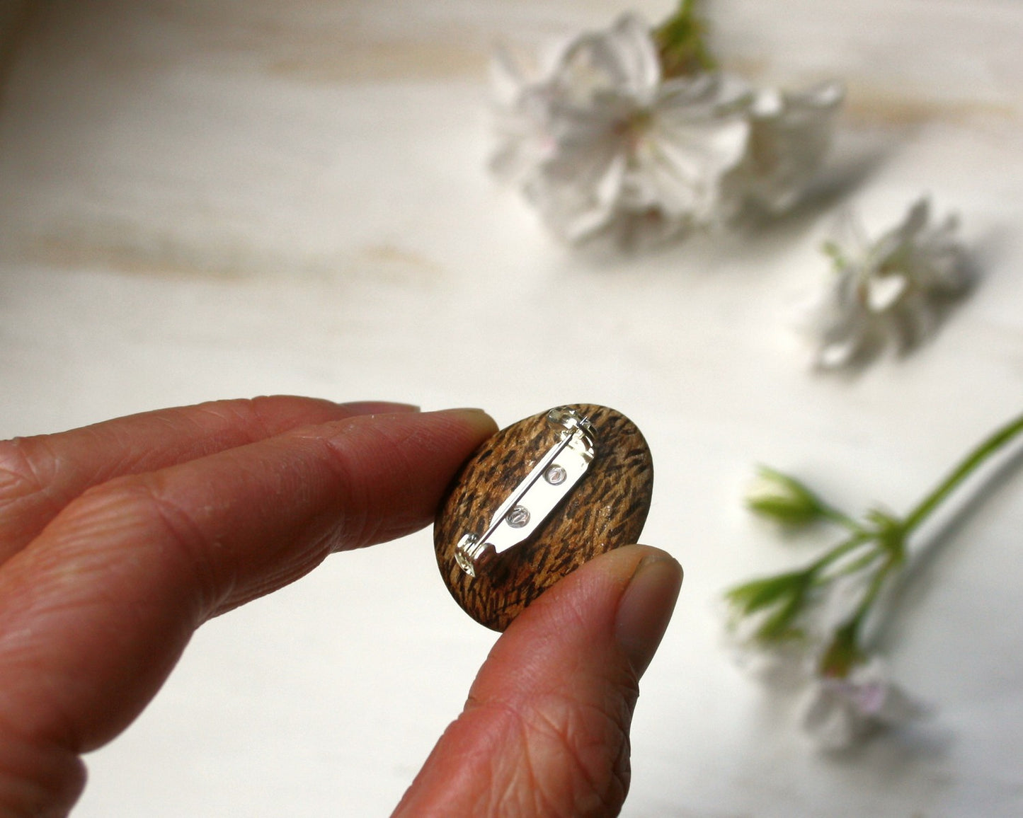 Hedgehog Pebble Pin / Necklace