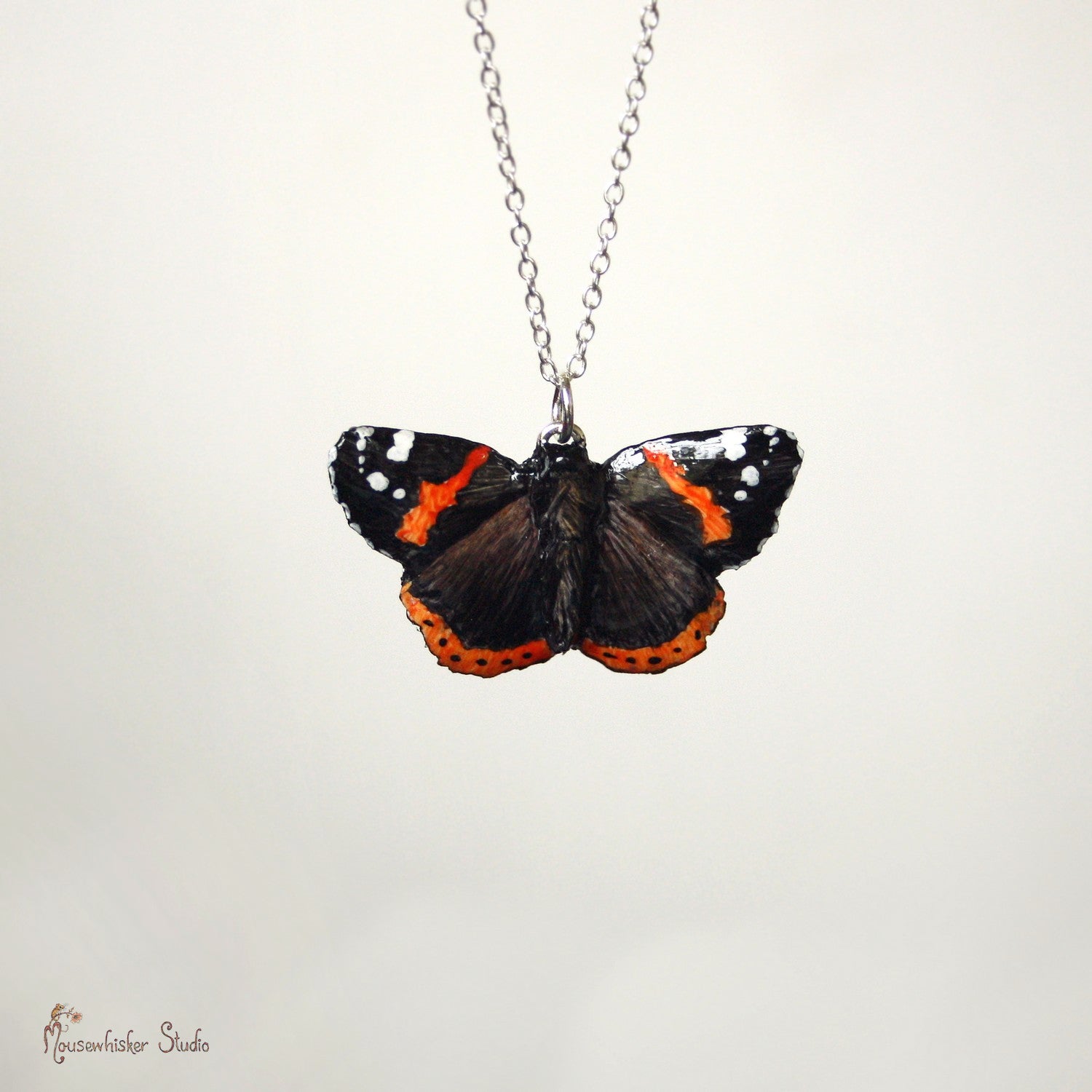 Red Admiral Pendant Necklace - Butterfly Jewellery