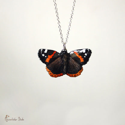 Red Admiral Pendant Necklace - Butterfly Jewellery