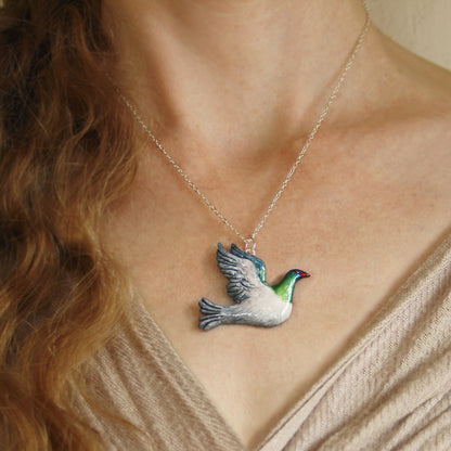 Kereru Necklace - Woodpigeon Jewellery - Bird Lovers Gift