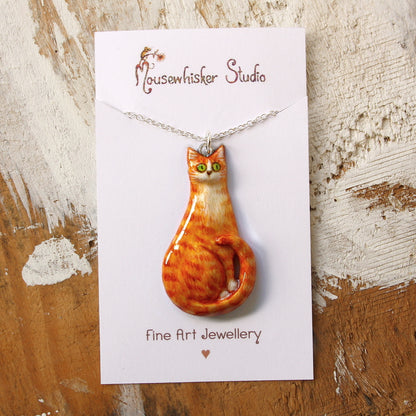 Cat Necklace - Cute Animal Art Gift - Pet Memorial Ideas