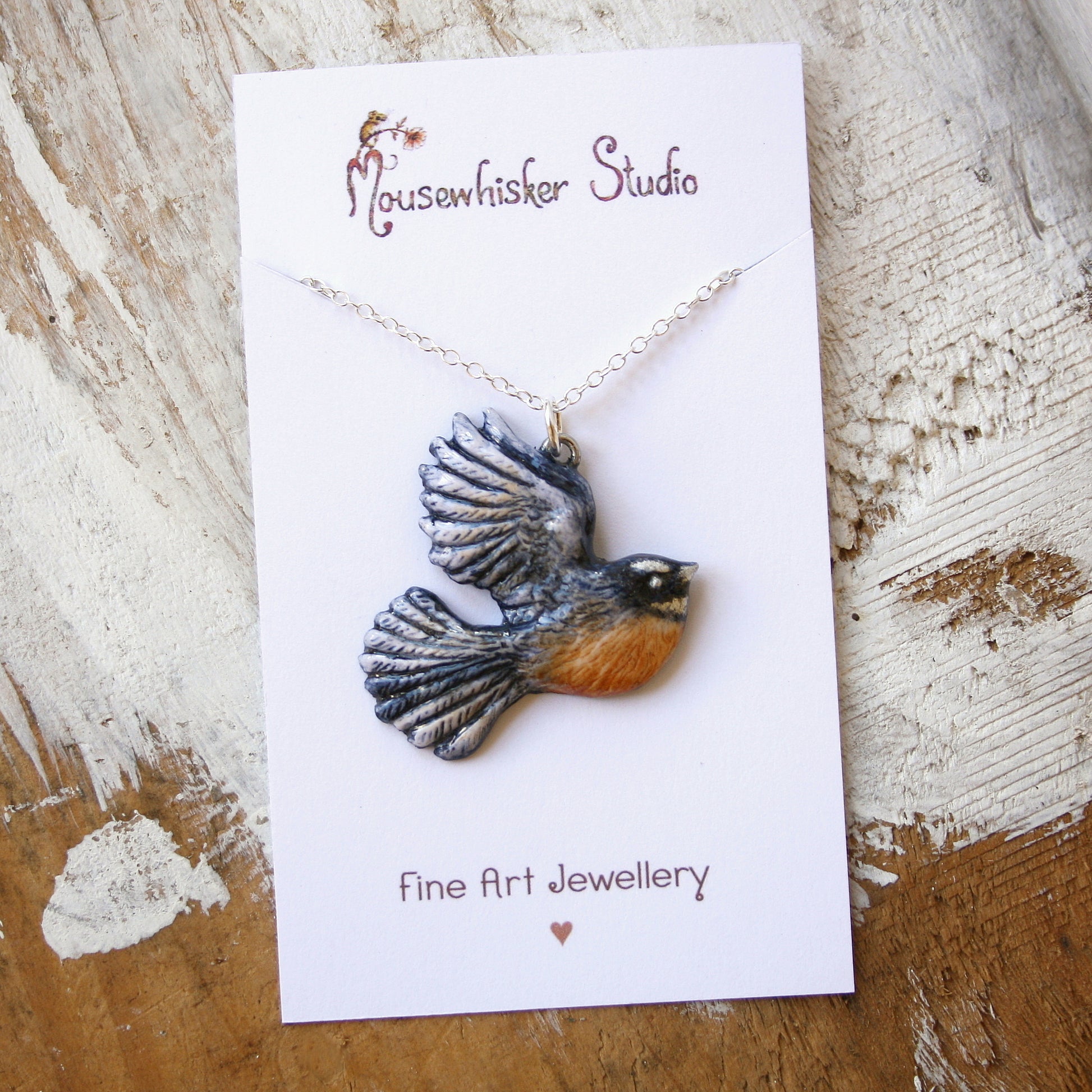 Fantail Bird Jewellery by NZ Artist