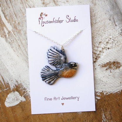Fantail Bird Jewellery by NZ Artist