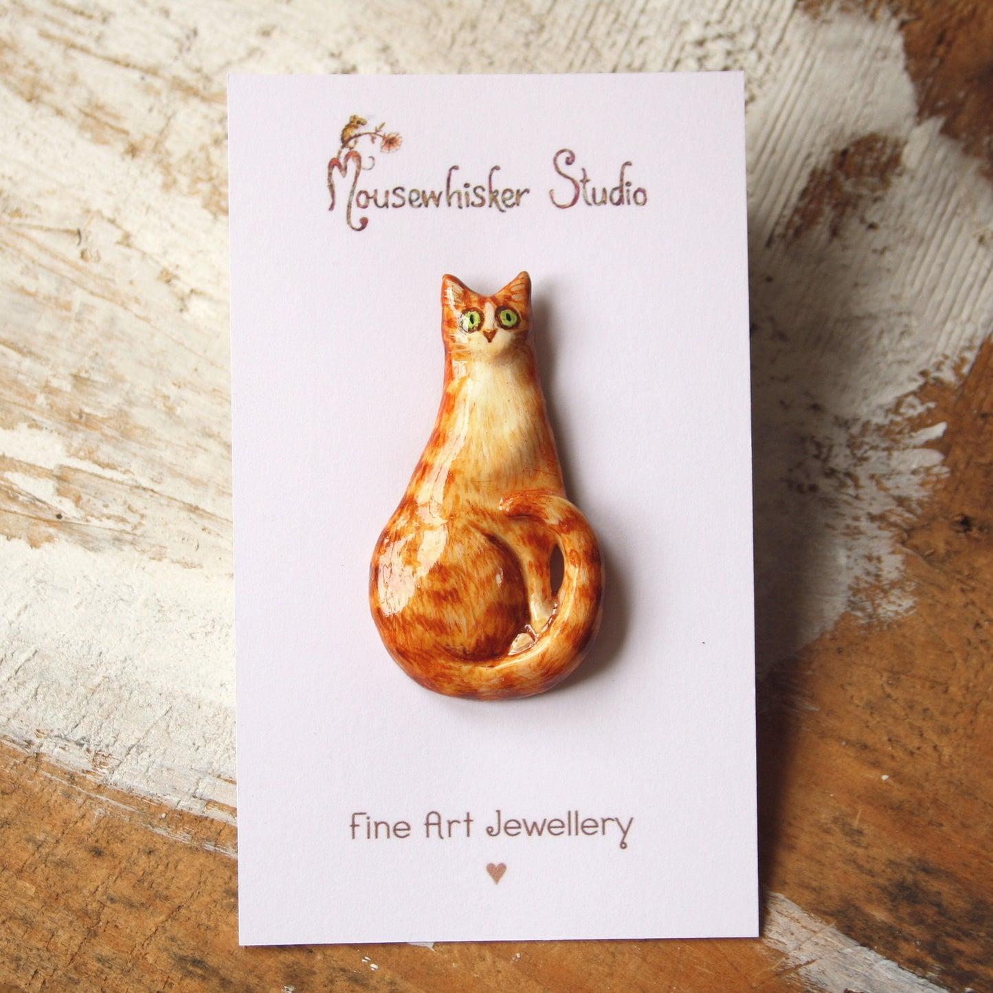 Cat Brooch - Ginger Tabby
