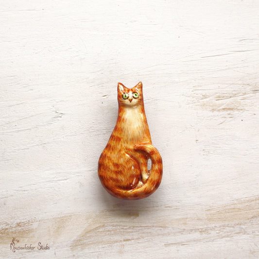 Cat Brooch - Ginger Tabby