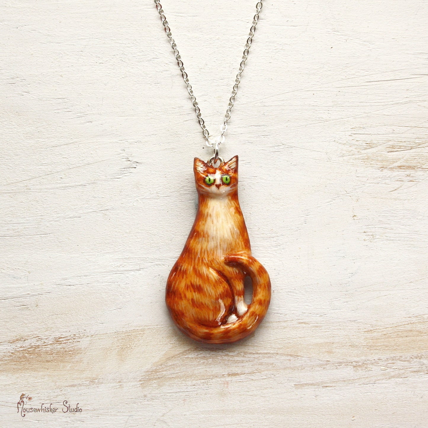Cat Necklace - Ginger Tabby