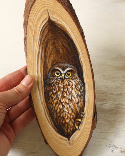 Morepork Original Painting- Unique NZ Gift
