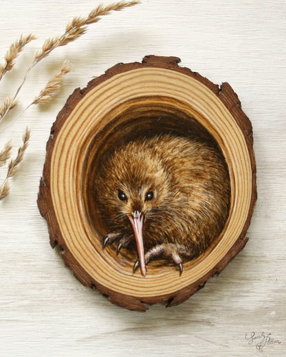 Kiwi Painting on Wood - Original NZ Wall Art