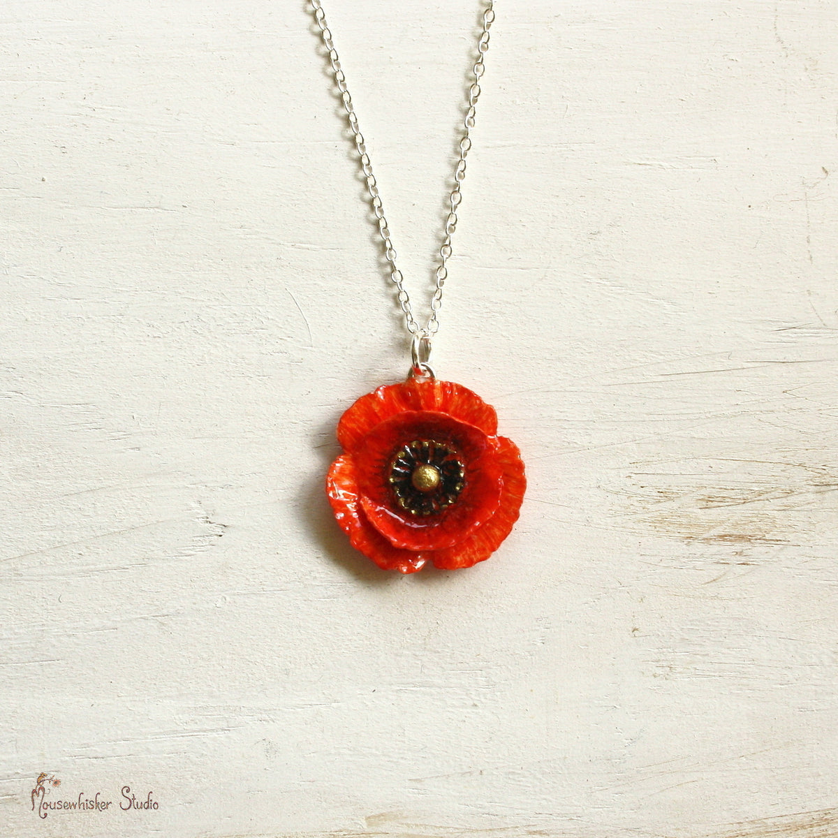 Red Poppy Necklace