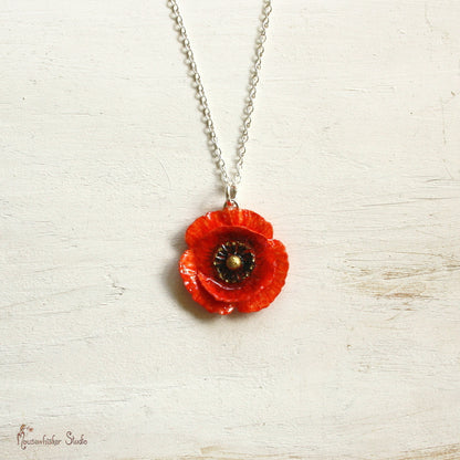 Red Poppy Necklace