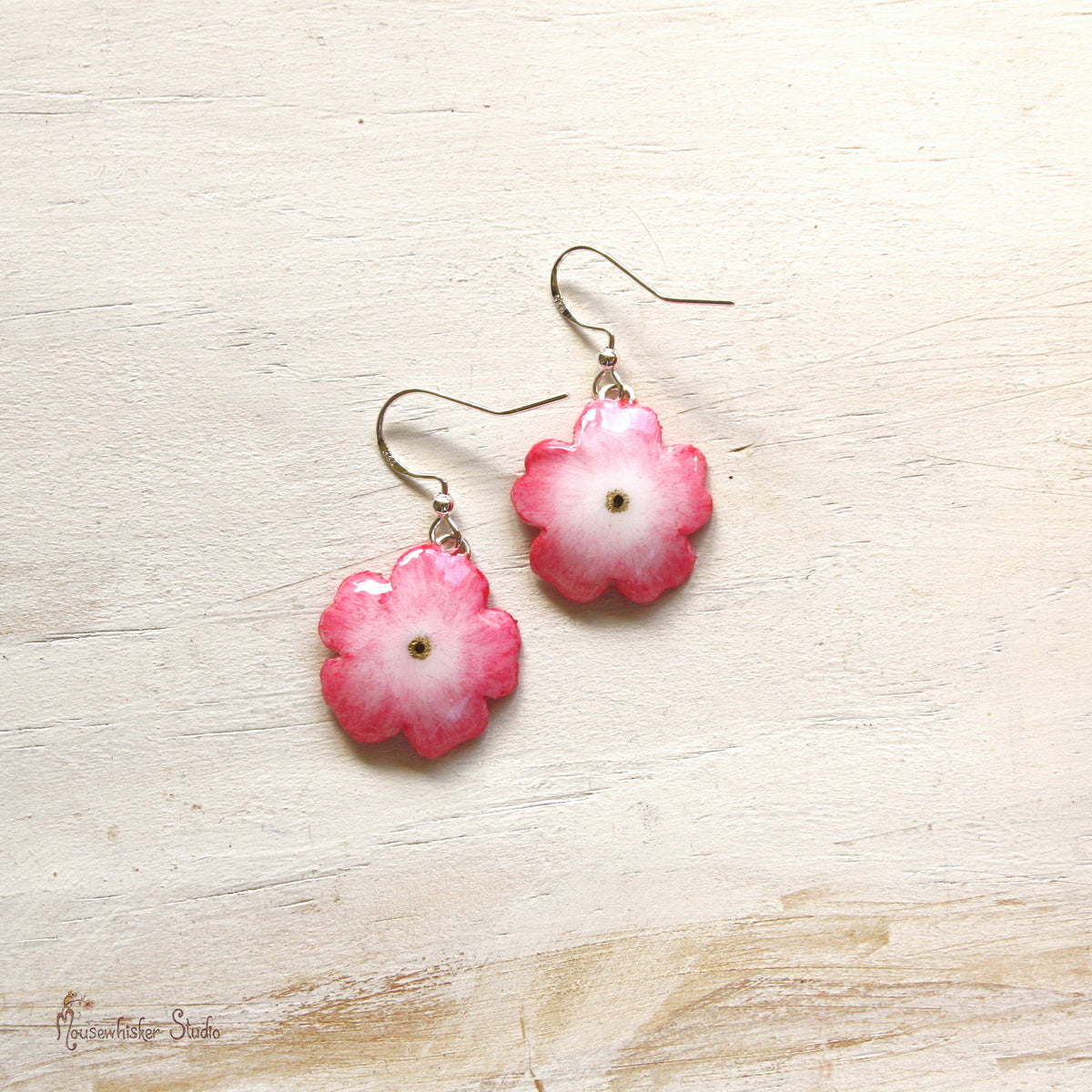 Pink Wild Rose Earrings