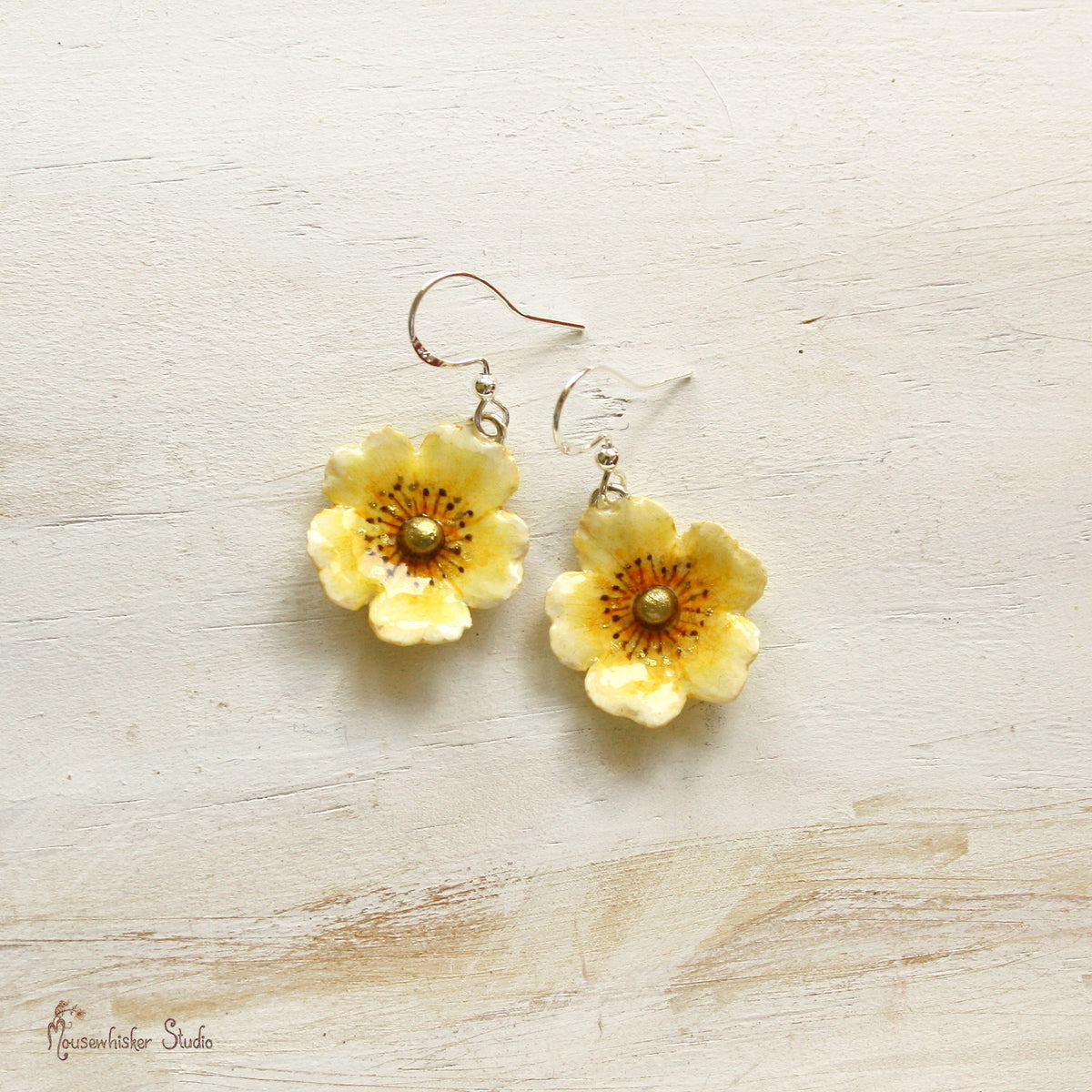 Yellow Wild Rose Earrings
