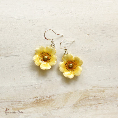 Yellow Wild Rose Earrings
