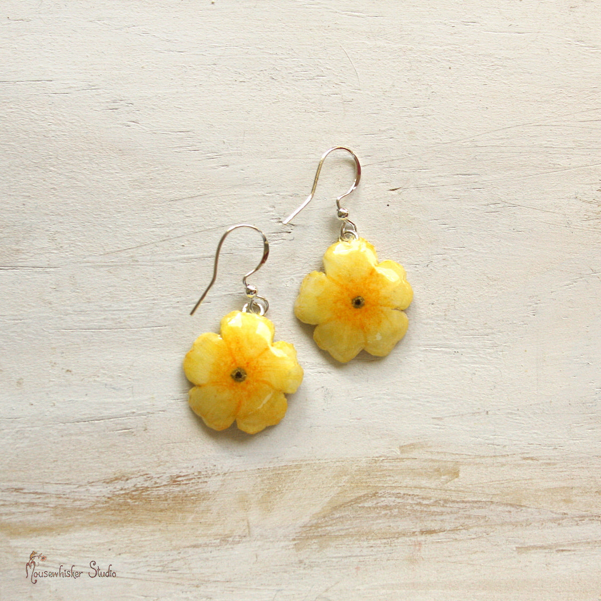 Yellow Wild Rose Earrings