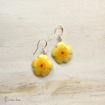Yellow Wild Rose Earrings
