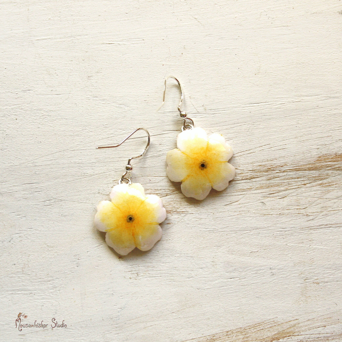 White Wild Rose Earrings