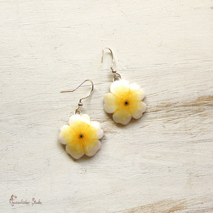 White Wild Rose Earrings