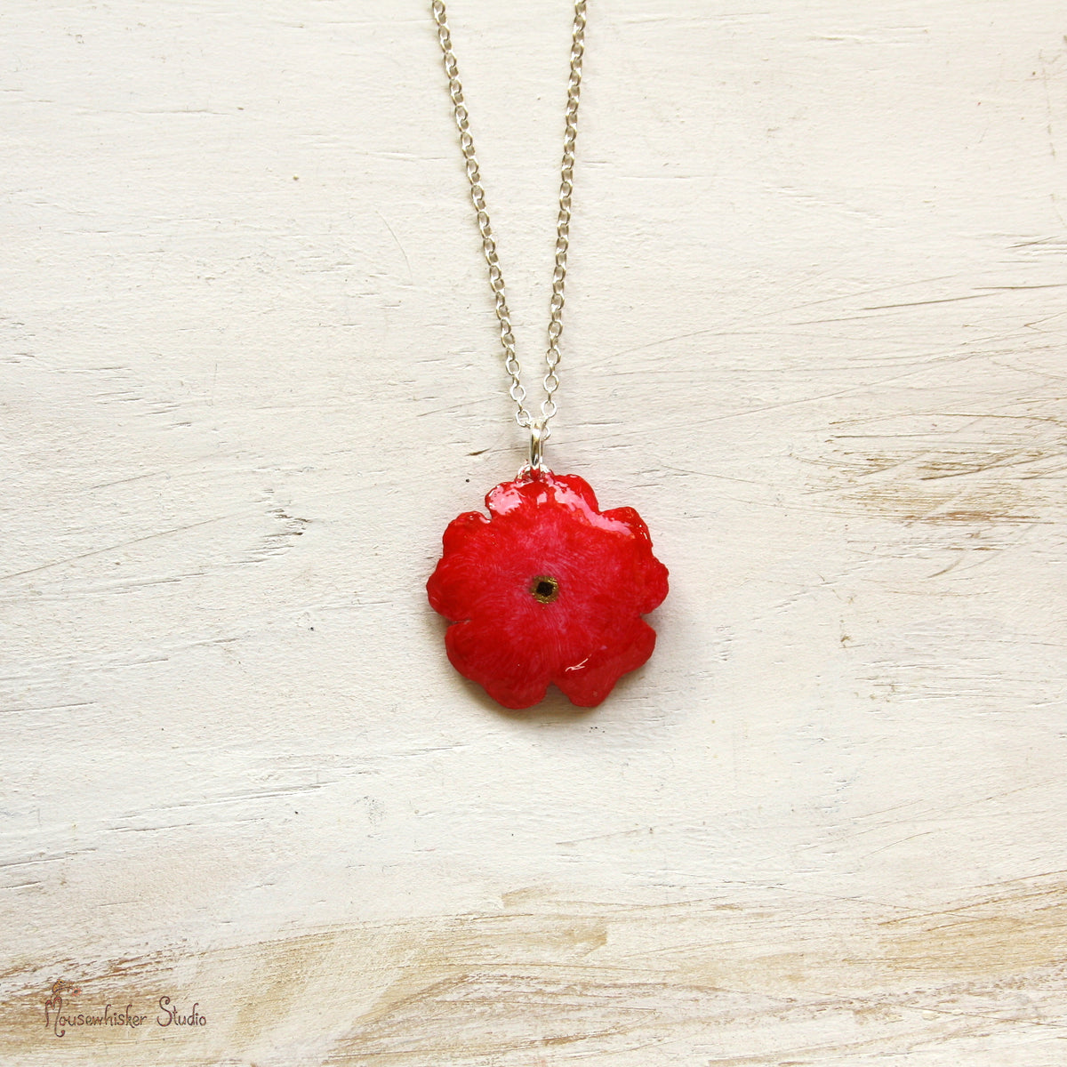 Red Wild Rose Necklace
