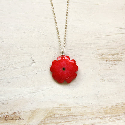 Red Wild Rose Necklace