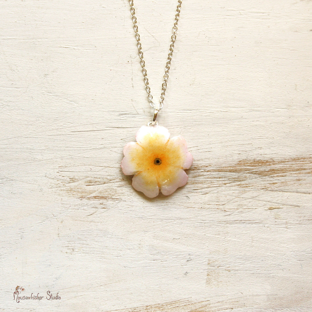White Wild Rose Necklace