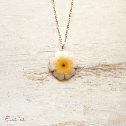 White Wild Rose Necklace