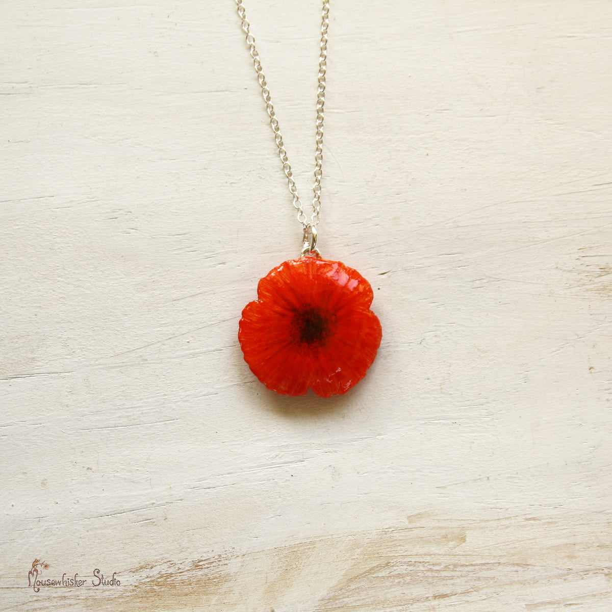 Red Poppy Necklace