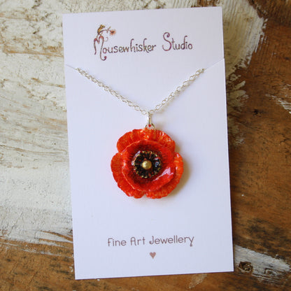 Red Poppy Necklace