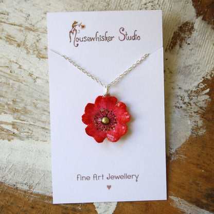 Red Wild Rose Necklace
