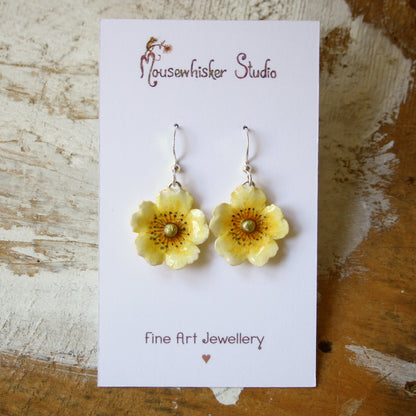 Yellow Wild Rose Earrings