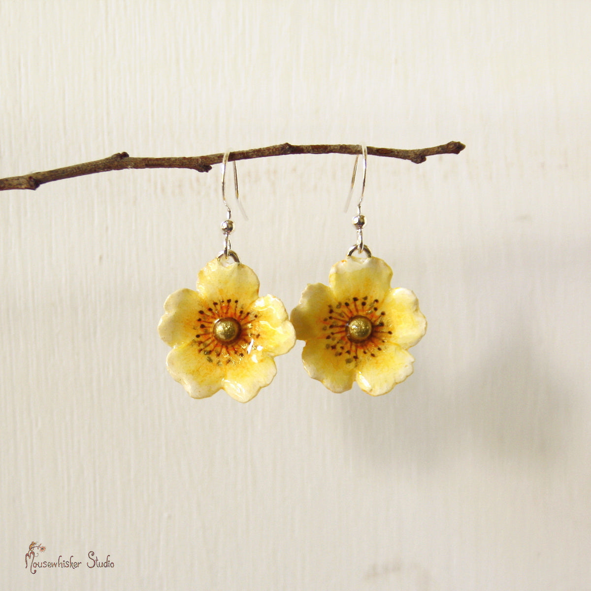Yellow Wild Rose Earrings